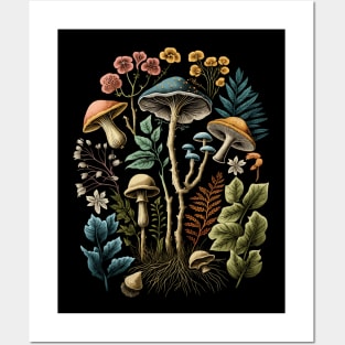 Cottagecore Aesthetic Mushrooms And Plants Posters and Art